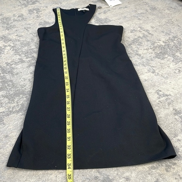 NWT Halston Heritage Sleeveless Asymmetric Neckline Mini Dress Black Cut Out S - Picture 7 of 11